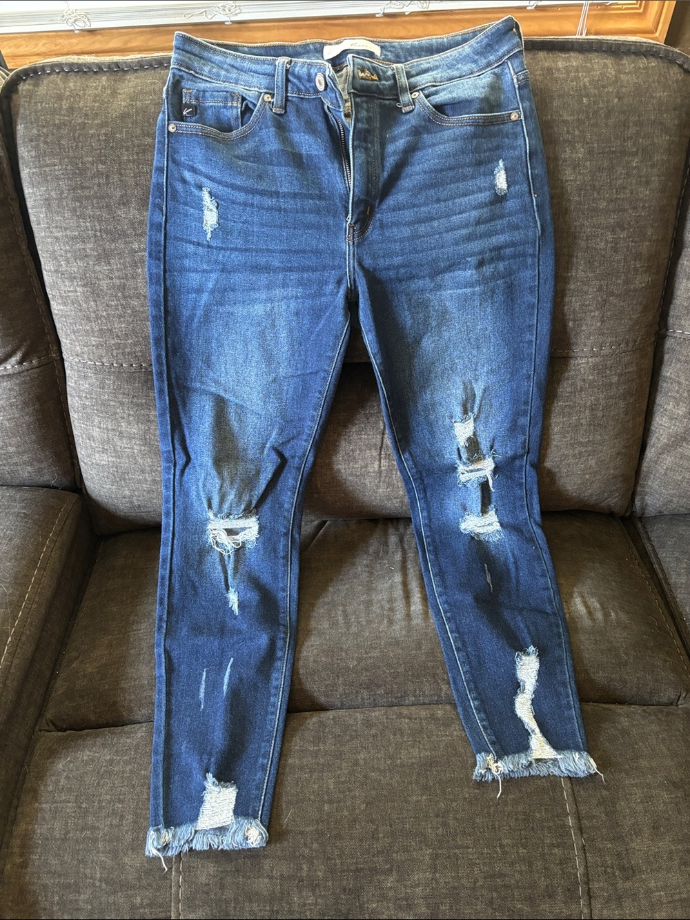 KanCan Dark Blue Distressed Skinny Jeans